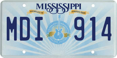 MS license plate MDI914