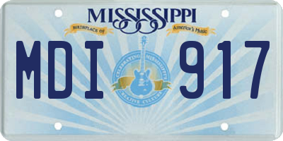 MS license plate MDI917