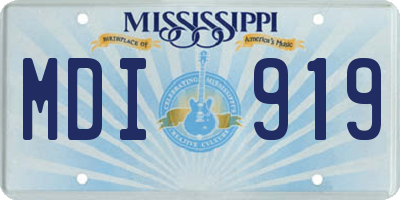 MS license plate MDI919