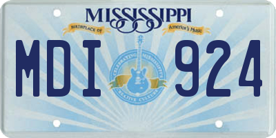 MS license plate MDI924