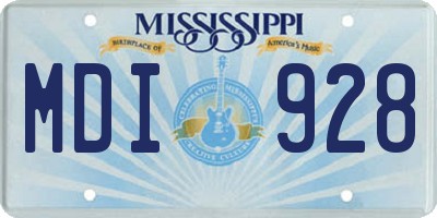 MS license plate MDI928