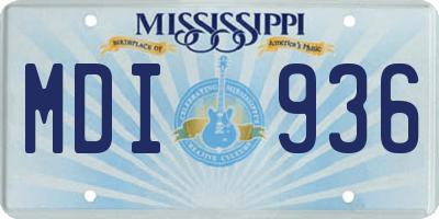 MS license plate MDI936