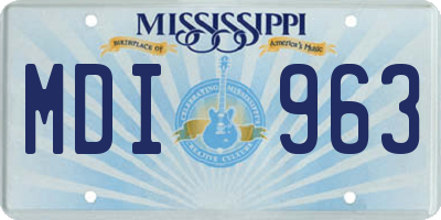 MS license plate MDI963