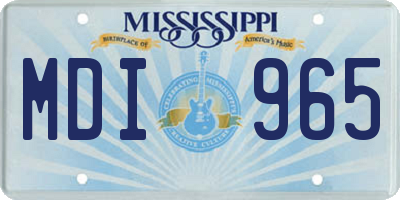 MS license plate MDI965