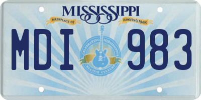 MS license plate MDI983