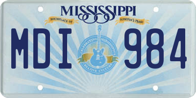 MS license plate MDI984