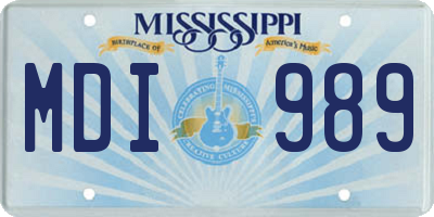 MS license plate MDI989