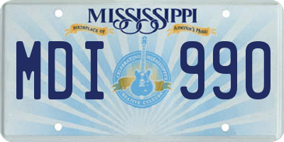 MS license plate MDI990