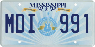 MS license plate MDI991