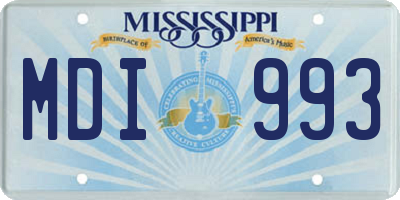 MS license plate MDI993