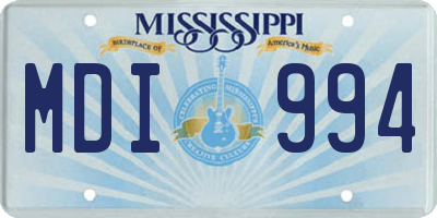 MS license plate MDI994