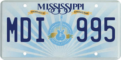 MS license plate MDI995