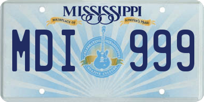 MS license plate MDI999