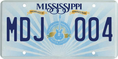 MS license plate MDJ004
