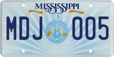 MS license plate MDJ005