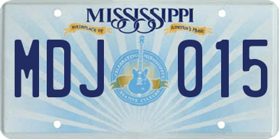 MS license plate MDJ015