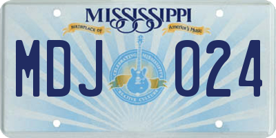 MS license plate MDJ024