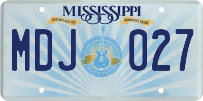 MS license plate MDJ027