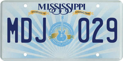 MS license plate MDJ029