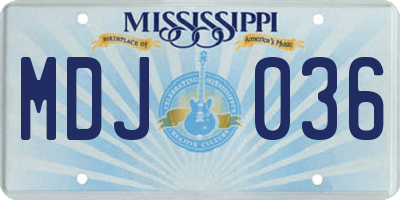 MS license plate MDJ036
