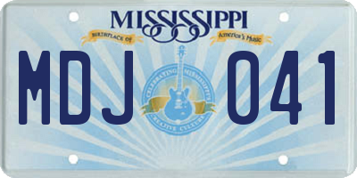 MS license plate MDJ041