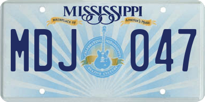 MS license plate MDJ047