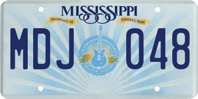 MS license plate MDJ048