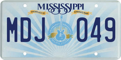 MS license plate MDJ049