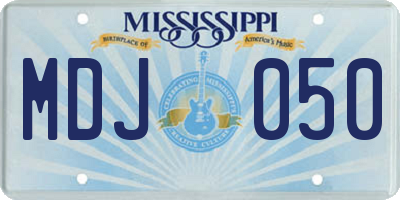 MS license plate MDJ050