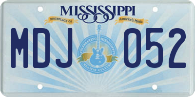 MS license plate MDJ052