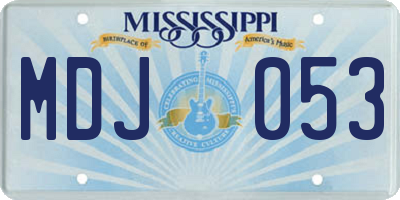 MS license plate MDJ053