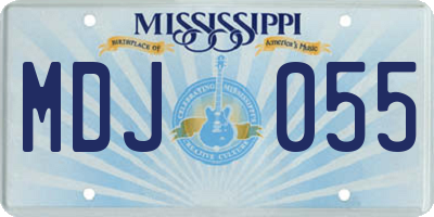 MS license plate MDJ055