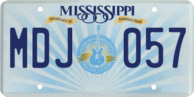 MS license plate MDJ057