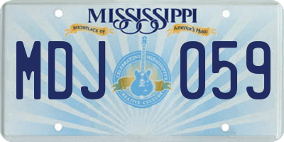MS license plate MDJ059