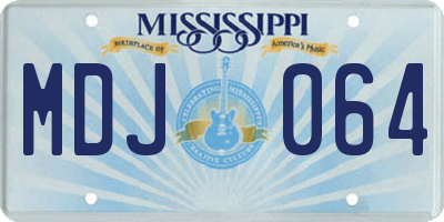 MS license plate MDJ064