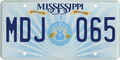 MS license plate MDJ065