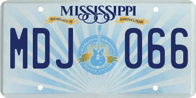 MS license plate MDJ066