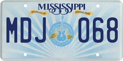MS license plate MDJ068