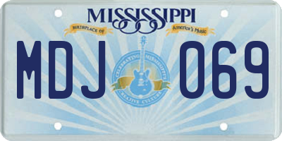 MS license plate MDJ069