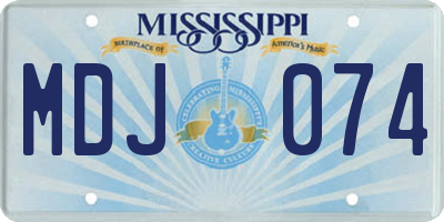 MS license plate MDJ074