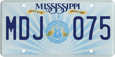 MS license plate MDJ075