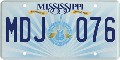 MS license plate MDJ076