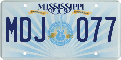 MS license plate MDJ077