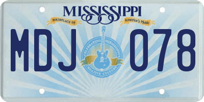 MS license plate MDJ078