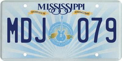 MS license plate MDJ079