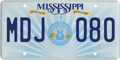 MS license plate MDJ080