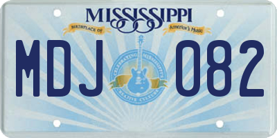 MS license plate MDJ082