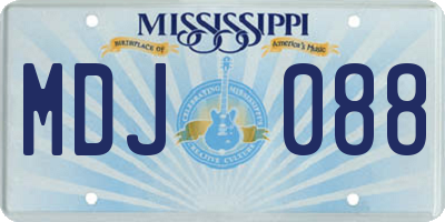 MS license plate MDJ088