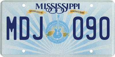 MS license plate MDJ090