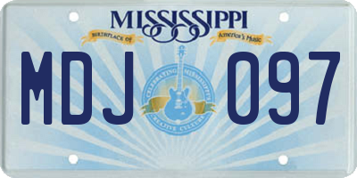 MS license plate MDJ097